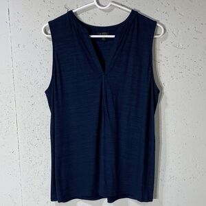 J. Jill Navy Sleeveless V-Neck Tank